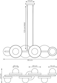 Emibig modern függeszték model fehér fekete emi1486/6