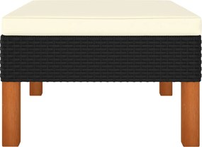 vidaXL polyrattan és tömör eukaliptuszfa lábzsámoly