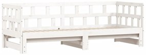 fehér tömör fenyőfa kihúzható kanapéágy 80 x 200 cm