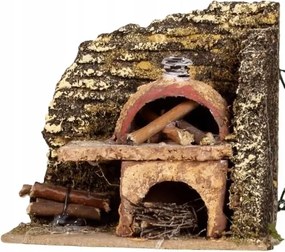 Világító Kályha Piros Led Izzóval Betlehemhez- Magassága 8CM 6-7CM Figurákhoz