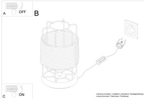 Sollux SL.1302 - Asztali lámpa GIZUR 1xE27/15W/230V