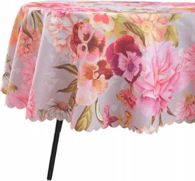 Abrosz Foltálló Ovális 140X200 CM Bézs Cappuccino Virágok Ovális Kert