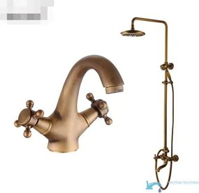 Zuhanypanel EYN TER1305 falon kívüli kivitelben, mosdócsapteleppel, antik bronz felülettel