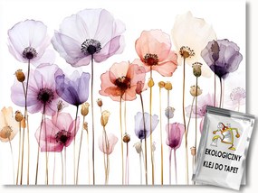 Fotótapéta Flizelina Kert Virágágyás Mező Virágok Színes Pipacsok 250x175 ragasztó