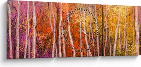 Egy kép egy színes erdőről (órával) (90x30 cm)
