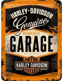Fém tábla Harley Davidson - Garage, (15 x 20 cm)