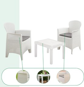 Kerti garnitúra AKITA, 3 részes, fehér I.P.A.E-Progarden