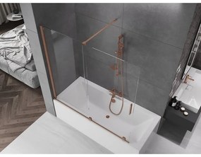 Mexen Velar, 2 szárnyas eltolható kádparaván 160 x 150 cm, 8mm átlátszó üveg, rézmatt, 896-160-000-01-65