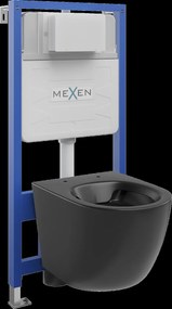 Mexen Fenix Slim, rejtett modul és fali WC Lena, fekete matt, 6103322XX85