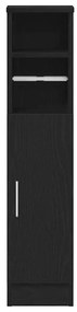 fekete fürdőszobaszekrény tekercstartóval 20,5x22x90 cm