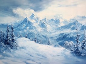 Vászonkép Canvas Tájkép Magas Hegyek Tél Hó 100x75