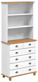 Hutch “ASKIM” Fehér 91x40x199.5 cm Tömör Fenyő, Hutch ASKIM&quot; Fehér 91x30x104 cm Tömör Fenyő, Fiókos Szekrény &quot;ASKIM&quot; Fehér 91x40x95.5 cm Tömör Fenyő&quot;