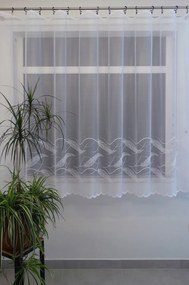 Mg Függöny jacquard Toll 35808 Fehér 350x170cm szalaggal