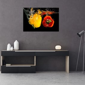 Kép - paprika a vízben (90x60 cm)