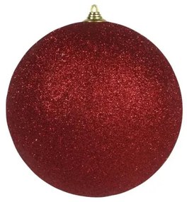 Óriás karácsonyi gömb 25 cm piros glitteres