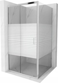 Mexen APIA zuhanykabin 100x100, átlátszó csíkok / króm profil, 840-100-100-01-20