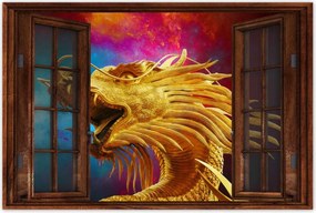 Poszterek 120x80 Arany kínai sárkány