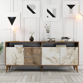 Milan - Walnut, White Marble