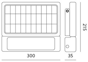 LED Napelemes reflektor érzékelővel LED/10W/3,7V 4000K IP65 7200 mAh