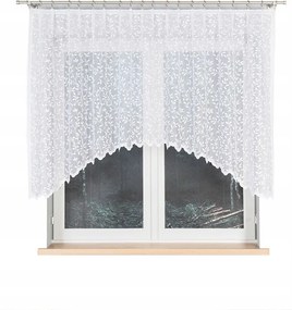 Kész függöny a konyhába levélmintás függöny fehér modern 250x120cm Zsuzsanna