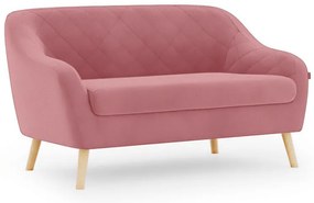 Rózsaszín 2 személyes kanapé CORANTI VELVET