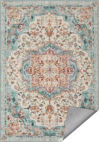 Vintage stílusú, gépben mosható szőnyeg 120 x 170, aqua blue