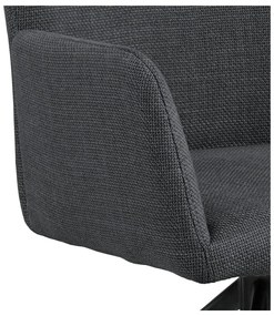 Sötétszürke kárpitozott karfás étkezőfotel szett 2 db-os Laura – Actona