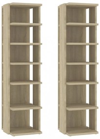 2 db sonoma tölgy színű cipősszekrény 27,5 x 27 x 102 cm