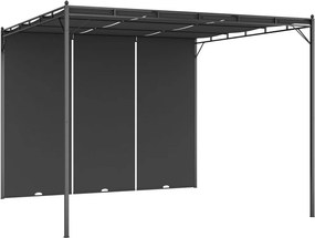 vidaXL antracitszürke kerti pavilon oldalfüggönnyel 3 x 3 x 2,25 m