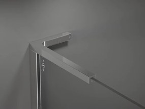 Mexen Kioto+ L, Walk-In zuhanyparaván polccal és akasztóval 120 x 200 cm, 8 mm átlátszó matt üveg, króm profil, 800-120-123-01-35