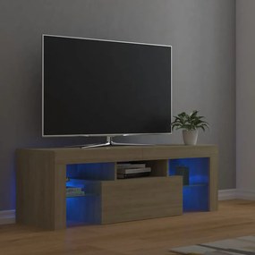 Sonoma tölgy színű TV-szekrény LED-lámpákkal 120 x 35 x 40 cm