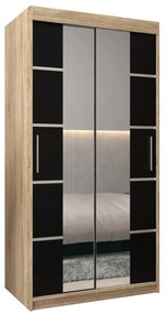 Ruhásszekrény 100 cm Verika 4 100 (szonoma tölgy + fekete). 1064257