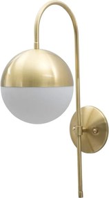 Fali lámpa, fehér gömb búrával, arany - GLOBE