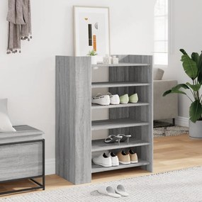 szürke sonoma színű szerelt fa cipőszekrény 74,5 x 37,5 x 100cm