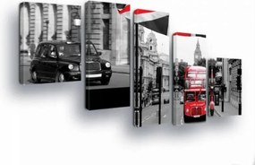 Vászonkép 170x100 London Fekete taxik Piros busz Város Építészet