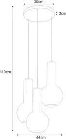 KAJA K-4527 ARVI WHITE Fehér Színű Függeszték 3xE27 15W IP20