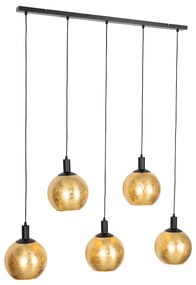 Design lógólámpa fekete aranyszínű üveggel 5-lámpás - Bert