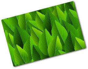 Üveg vágódeszka Zöld levelek pl-ko-80x52-f-90288454