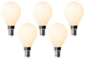 Set van 5 E14 dimbare LED lampen P45 opaal 5W 470 lm 2700K