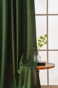 Függöny OXFORD LIGHT 140x250 cm, sötétzöld Felfüggesztés: Fém gyűrűk