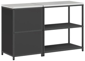 Konyhai Tároló Készlet polcokkal 2 pcs Fekete 150 x 50 x 92 cm