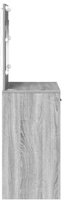 Öltözködőasztal LED fényekkel Szürke Sonoma 78,5x41x135 cm
