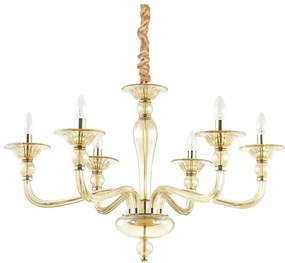 Ideal Lux - Csillár láncon DANIELI 6xE14/40W/230V átm. 85 cm réz