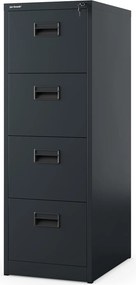 Fém iratszekrény 4 fiókkal, antracit, 460x1320x620 mm: SARA