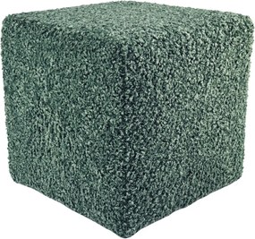 Négyzet alakú puff rolf teddy bouclé bárány türkiz szín