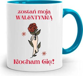 Kék Bögre Valentin Napra Legyél Az Én Ajándékom fényképes nyomtatással