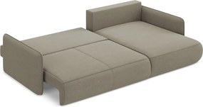 Bézs kinyitható-tárolóhelyes sarokkanapé (jobb oldali) Nanea – Makamii