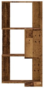 3 szintes antik fa szerelt fa sarok könyvespolc 50 x 50 x 102cm