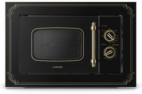 Klarstein Victoria 20, beépített mikrohullámú sütő, 20 l, 800 W, grill: 1000 W, fekete