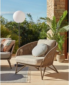 Világosszürke-barna fém kerti fotel Branzie – Kave Home